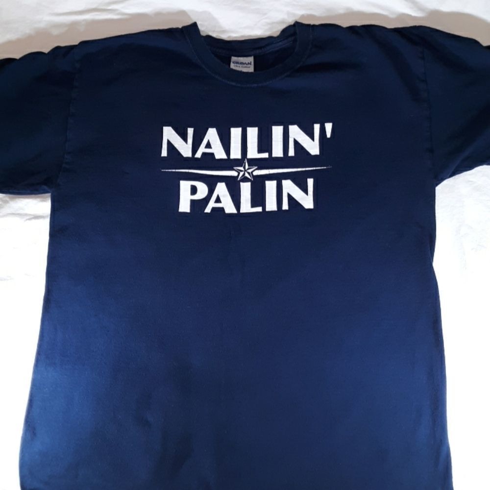 Nailin'‎ Palin Political Porno Movie T-Shirt Large